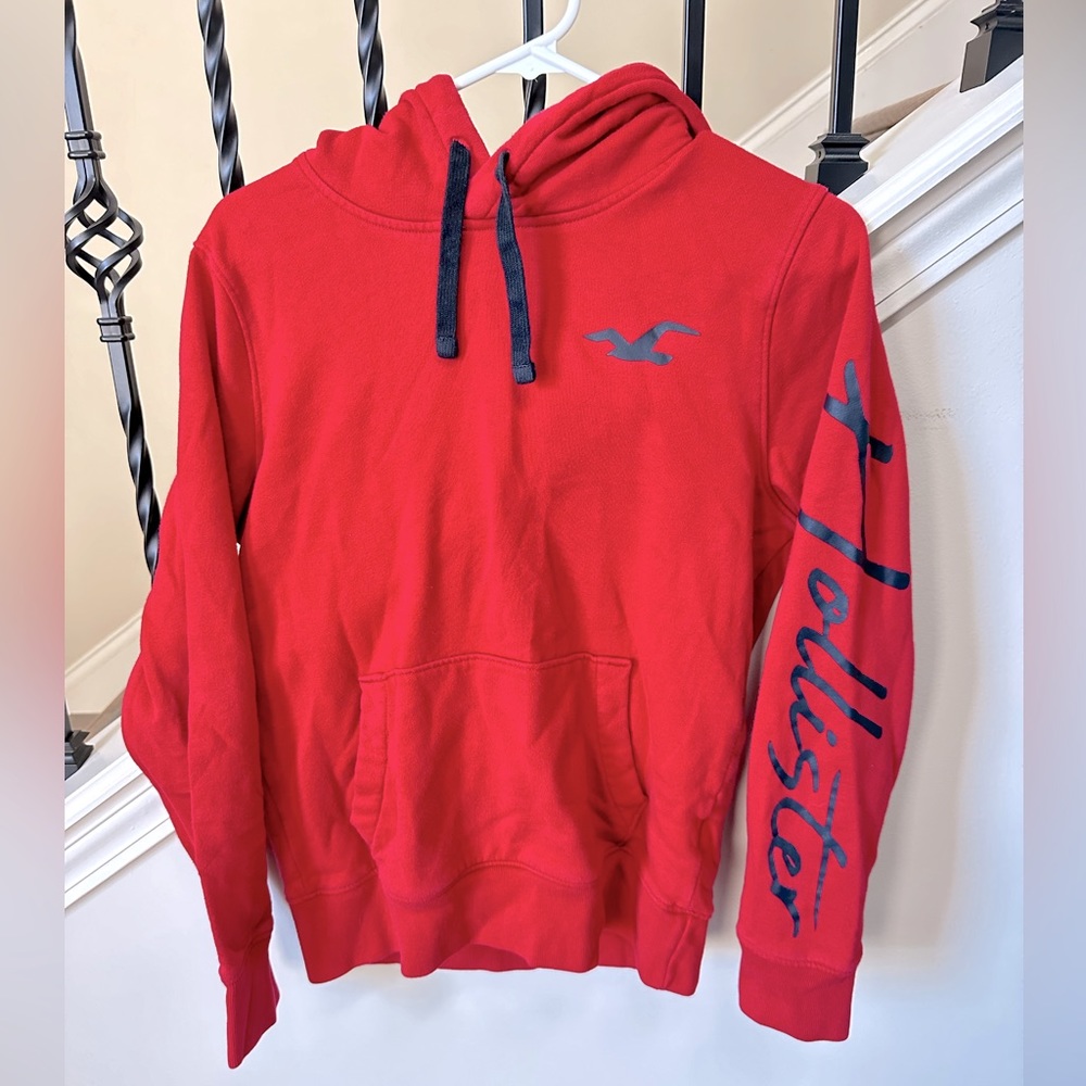 Hollister Logo Hoodie - Deep Red, Mens XS